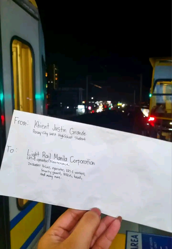 Letter found by a train driver